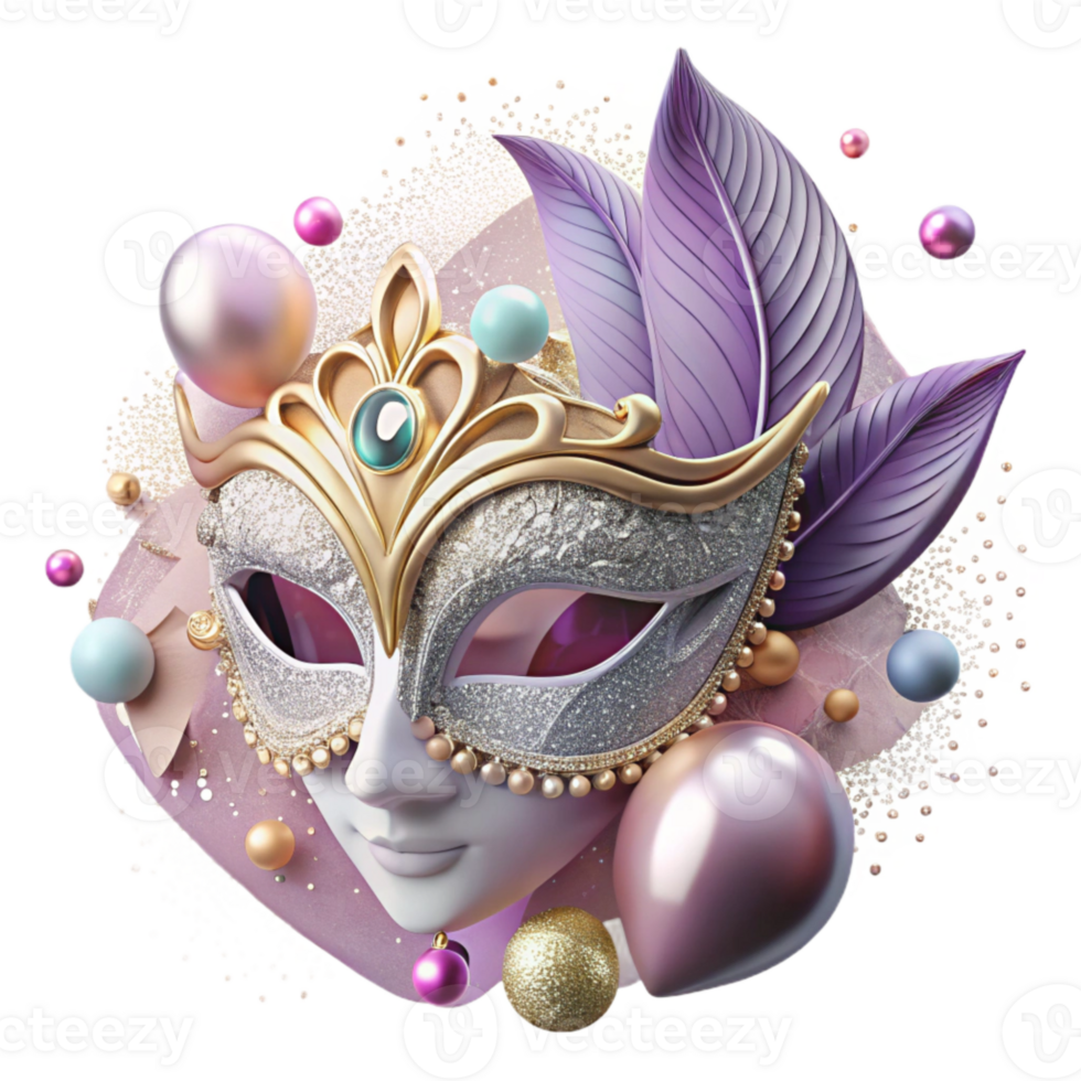 vibrant abstract Masquerade Mask Lace Decorated Elegant Transparent high resolution png