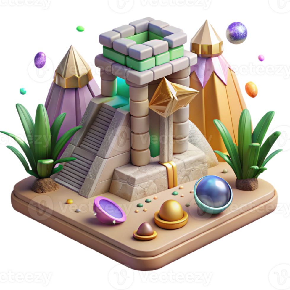 dramatic rustic Mayan Ruins Stone Calendar Isolated for Historical Research exclusive png