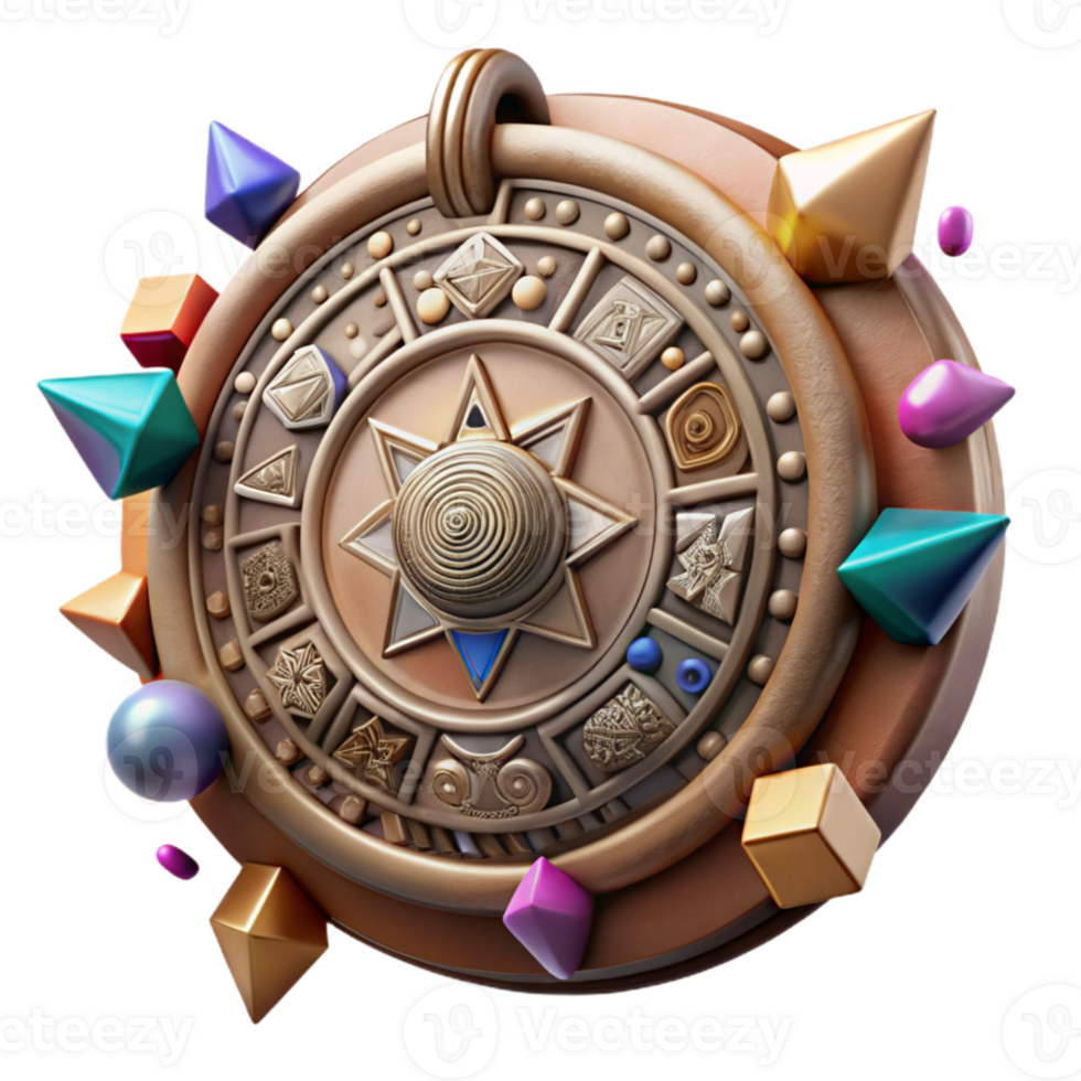 vibrant contemporary Mayan Calendar Ancient Civilization Isolated png