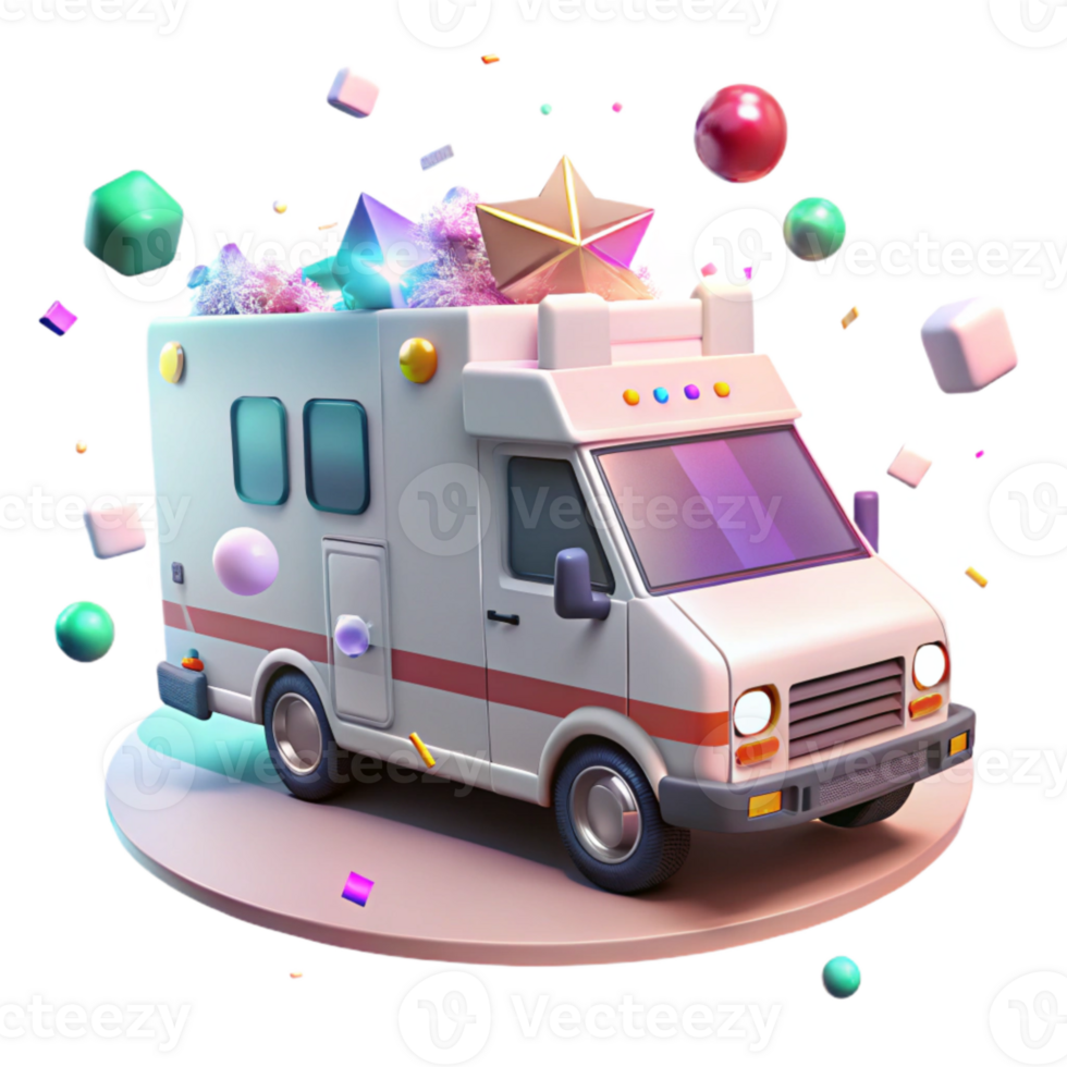 extraordinary artistic Medical Ambulance Emergency Vehicle Transparent Background high quality png