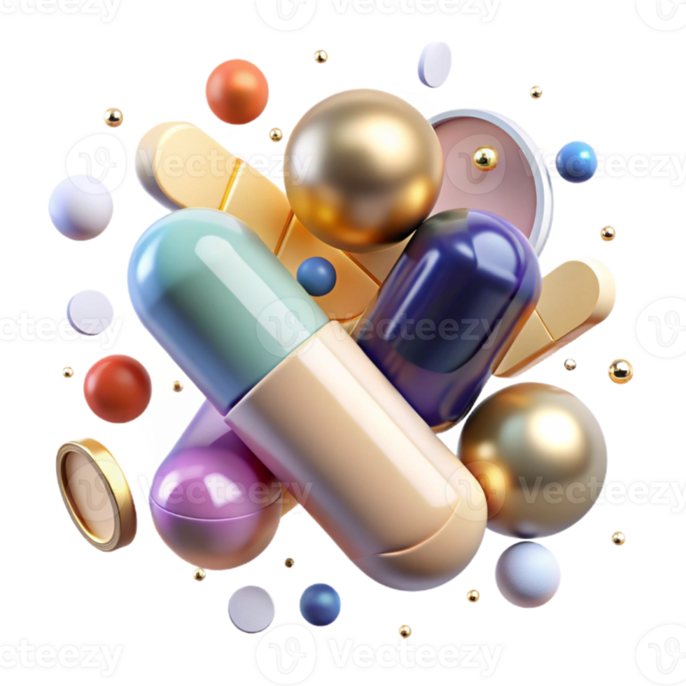 wonderful vintage Medical Pills Capsules Tablets Transparent for Healthcare Products authentic png