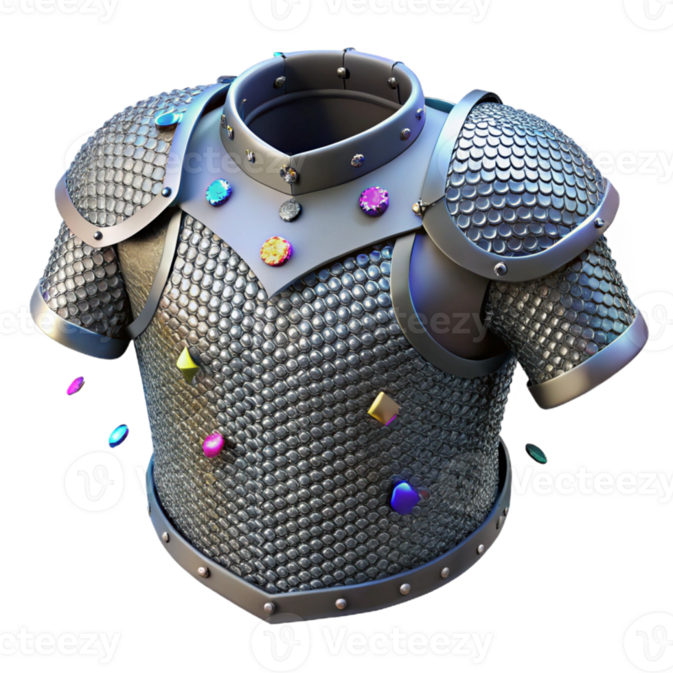 vibrant minimalist Medieval Chainmail Armor Texture Cutout for Historical Costumes premium png
