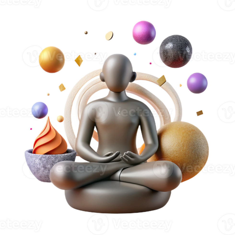 impressive rustic Meditation Silhouette Transparent Background for Mindfulness Apps detailed png