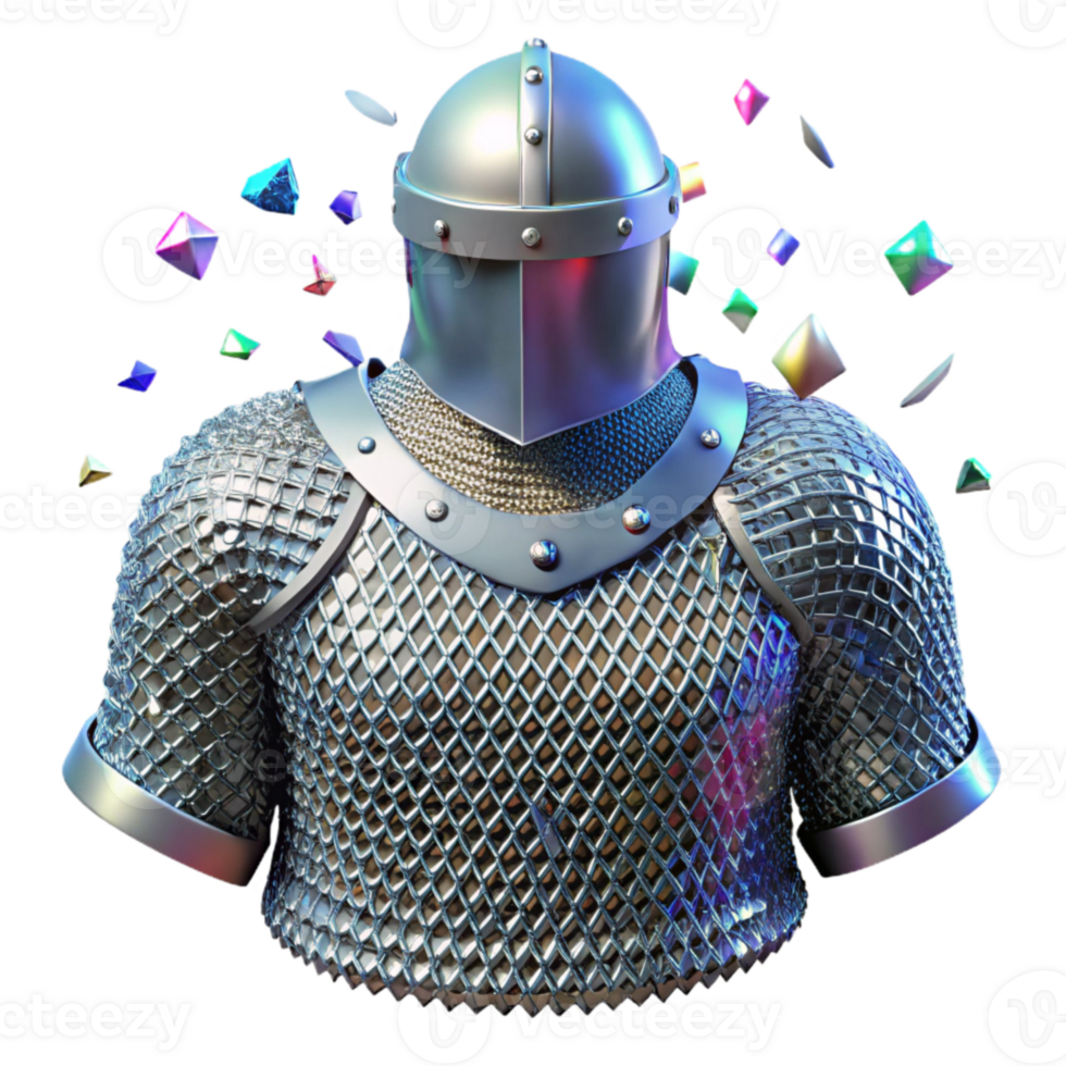 elegant minimalist Medieval Chainmail Armor Texture Cutout for Historical Costumes authentic png