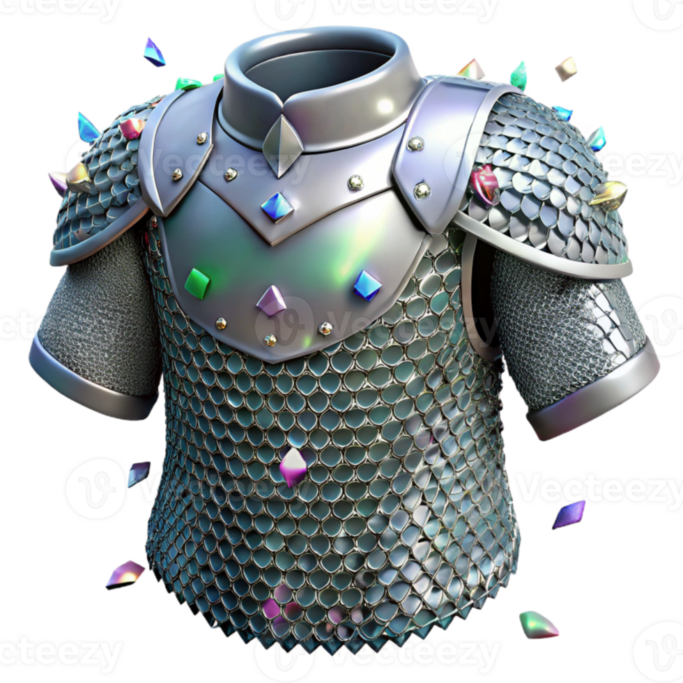 dramatic artistic Medieval Chainmail Armor Texture Cutout for Historical Costumes genuine png