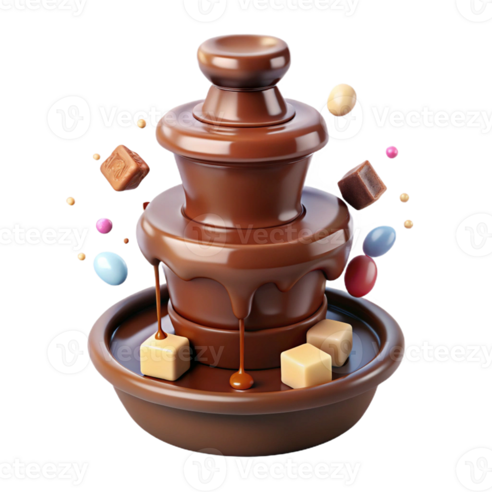 serene artistic Melting Chocolate Fountain Isolated for Food Art Projects png