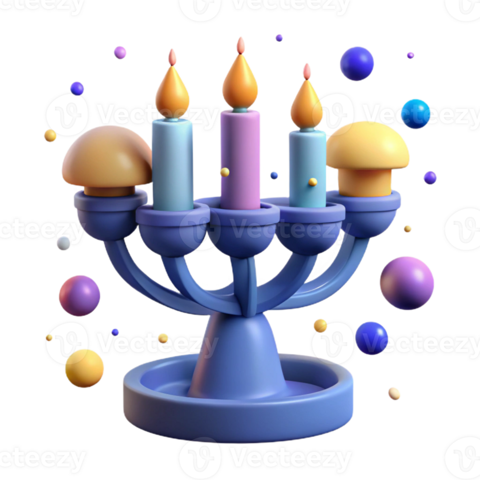 impressive vintage Menorah Candle Isolated for Hanukkah Celebrations authentic png