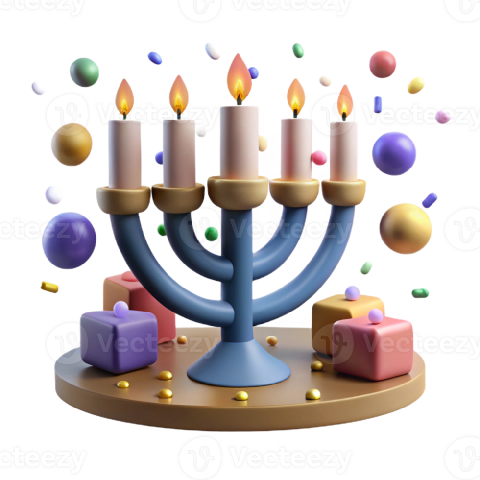 elegant abstract Menorah Nine Candles Hanukkah Cutout for Holiday Celebrations high quality png