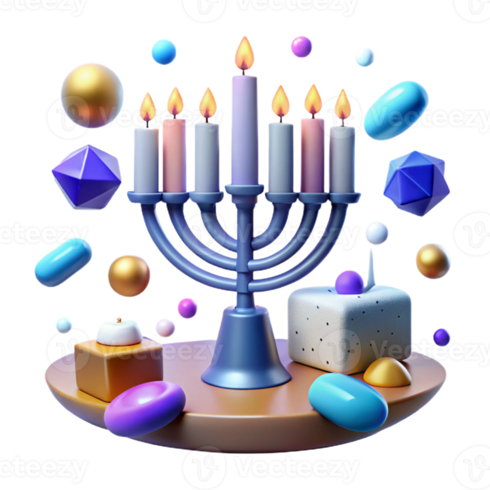 magnificent modern Menorah Candle Isolated for Hanukkah Celebrations exclusive png