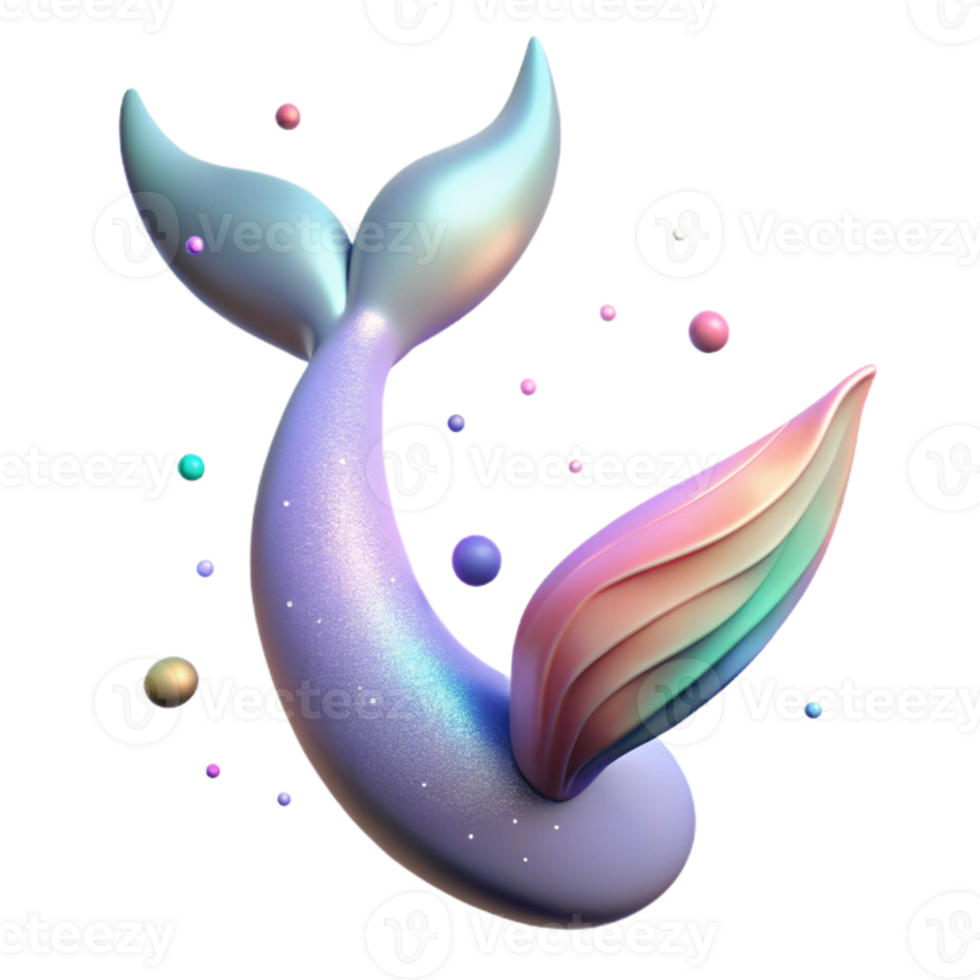 vibrant traditional Mermaid Tail Gradient Ombre Effect Isolated detailed png