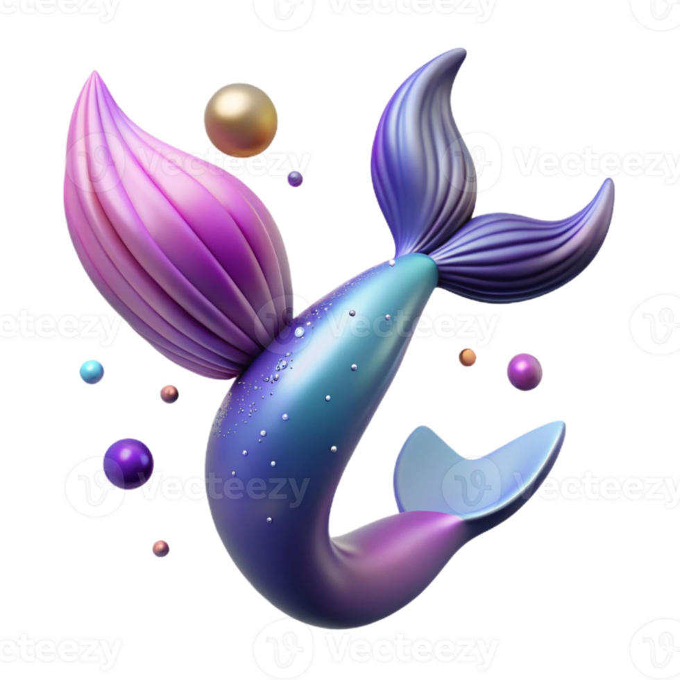 vibrant traditional Mermaid Tail Gradient Ombre Effect Isolated authentic png