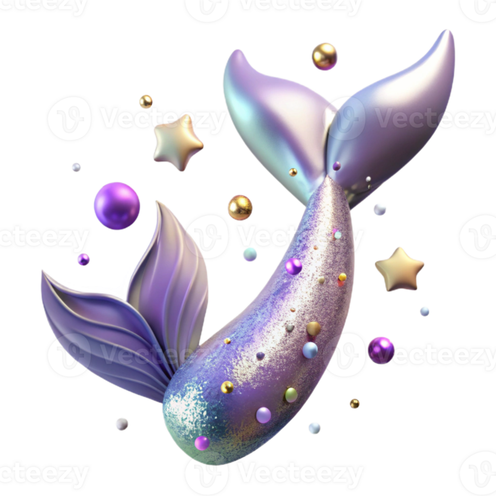 vibrant artistic Mermaid Tail Gradient Ombre Effect Isolated png