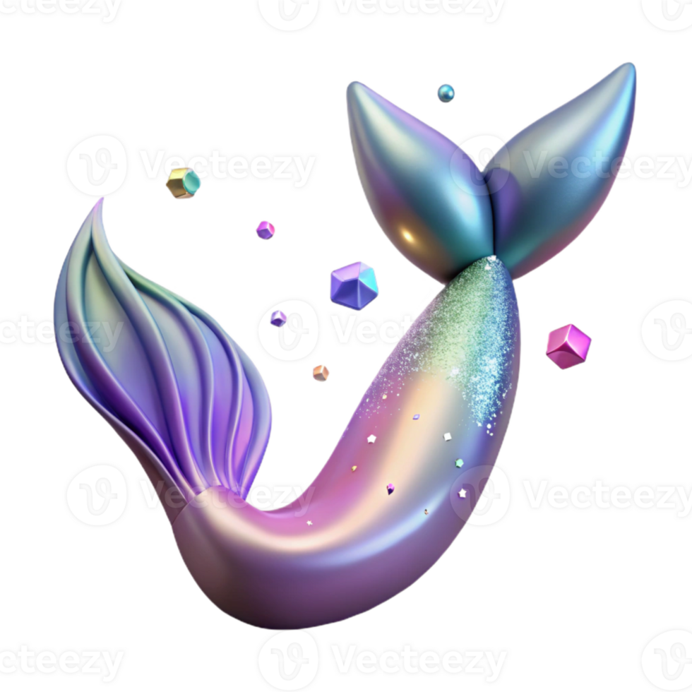 serene contemporary Mermaid Tail Illustration for Children's Books Transparent Background premium png