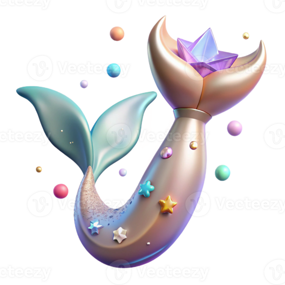 serene contemporary Mermaid Tail Mockup for Product Design Transparent Background authentic png