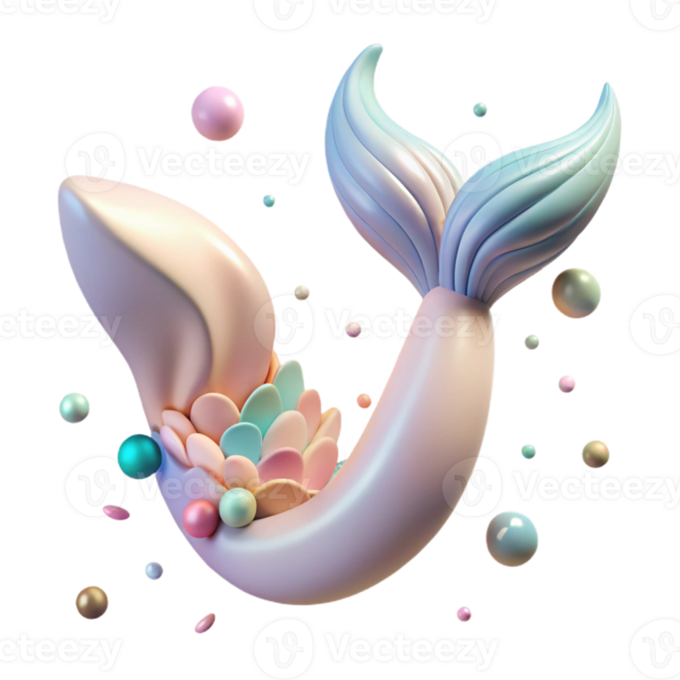 serene modern Mermaid Tail Pastel Soft Color Palette Cutout genuine png