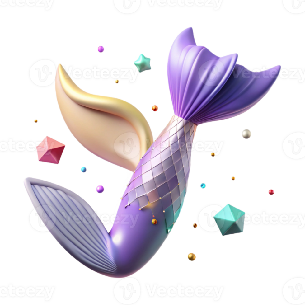 vibrant vintage Mermaid Tail Element for Design Layouts high resolution png