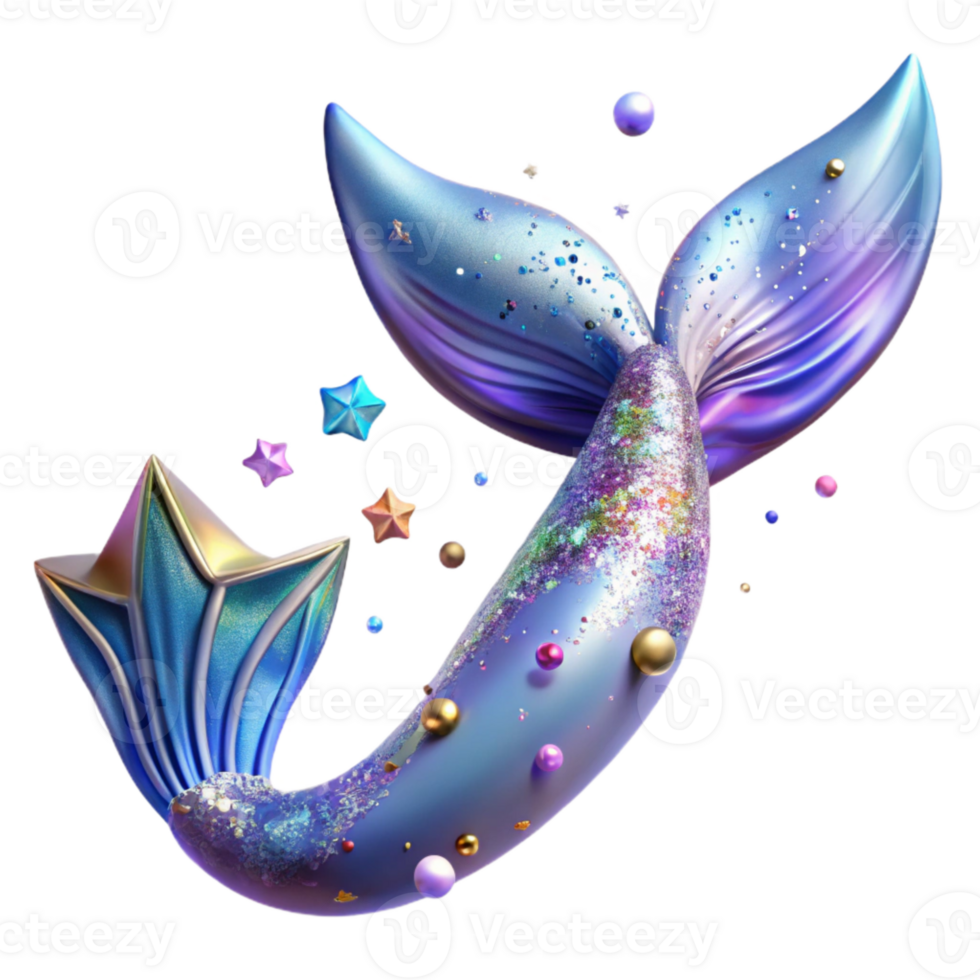 elegant artistic Mermaid Tail for Web Design Graphics detailed png
