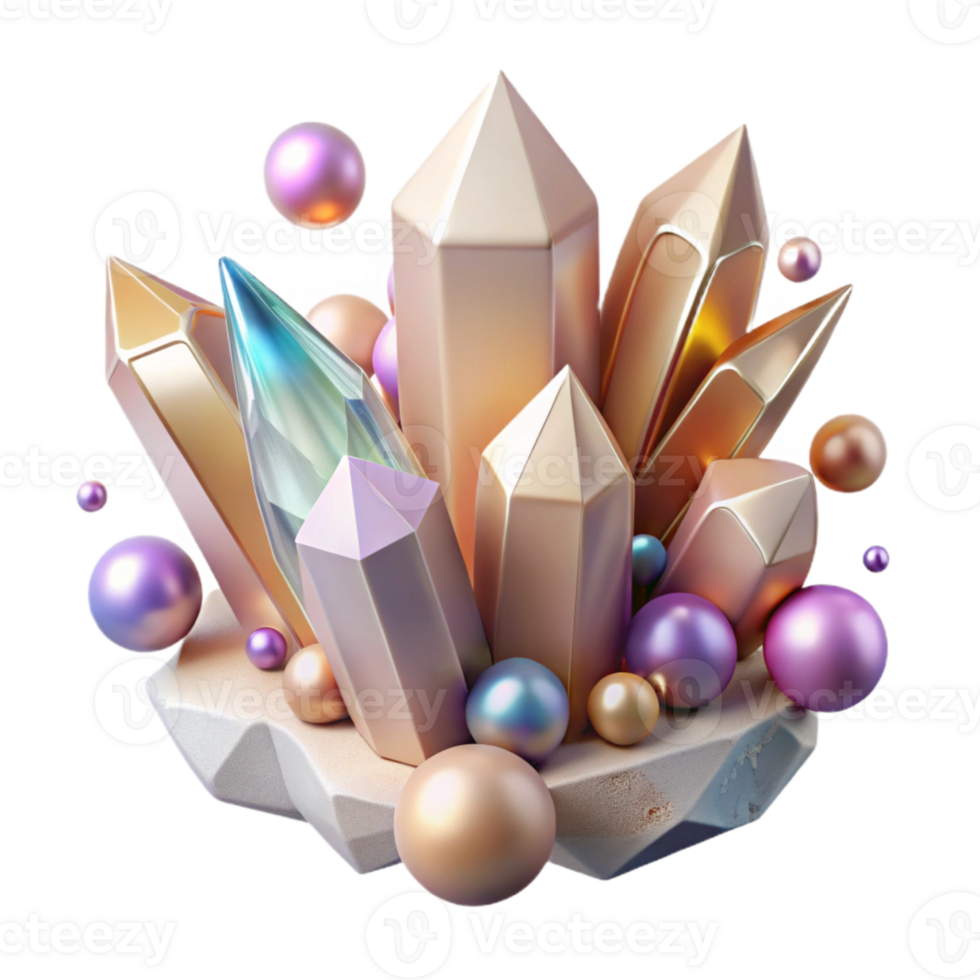 wonderful modern Mystical Crystals Gemstones Transparent for Esoteric Designs professional png