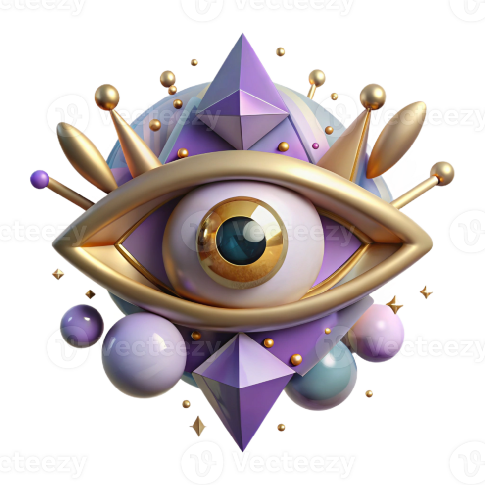 elegant contemporary Mystical Eye Symbol Transparent for Esoteric Designs detailed png