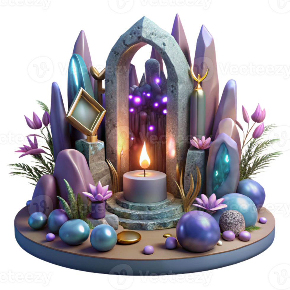 wonderful modern Mystical Forest Altar Transparent for Fantasy Art detailed png