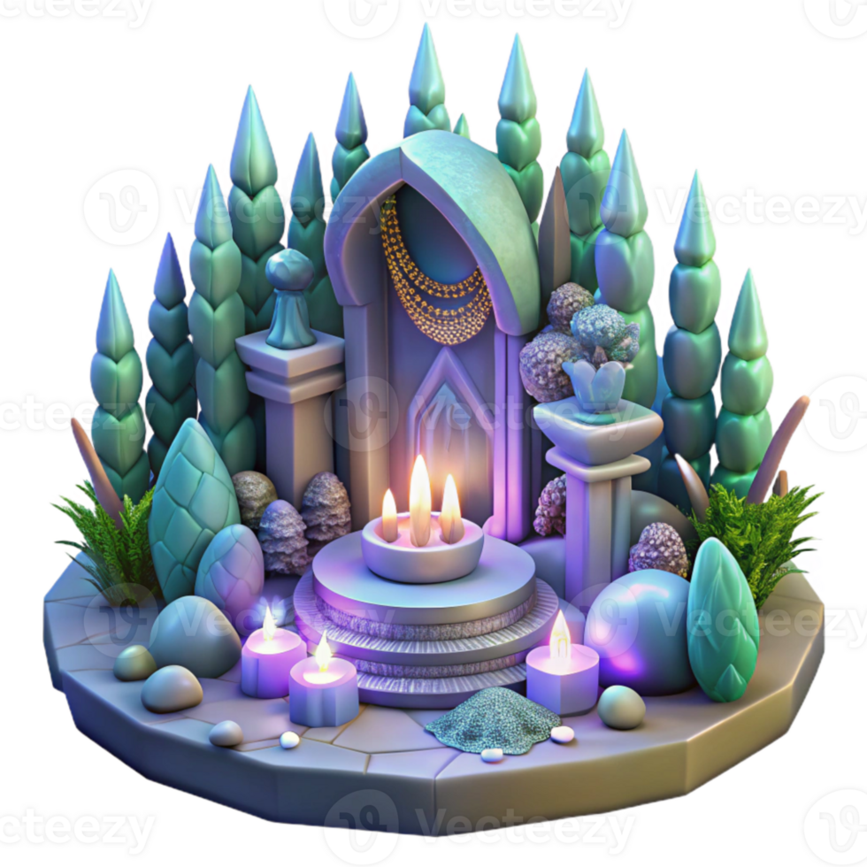 elegant modern Mystical Forest Altar Transparent for Fantasy Art premium png
