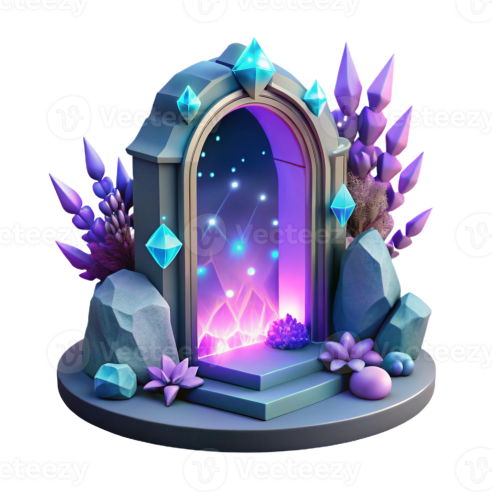 elegant contemporary Mystical Portal Glowing Frame Transparent for Fantasy Art high quality png