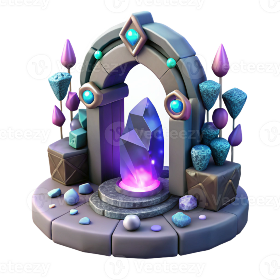 dramatic vintage Mystical Rune Portal Design Isolated for Fantasy Game Assets png