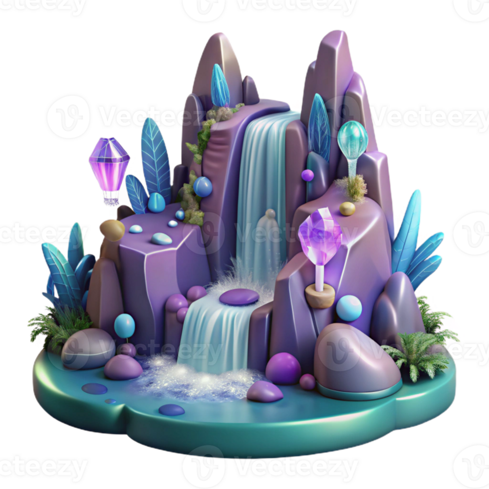 wonderful vintage Mystical Waterfall Cutout for Fantasy Art Projects professional png