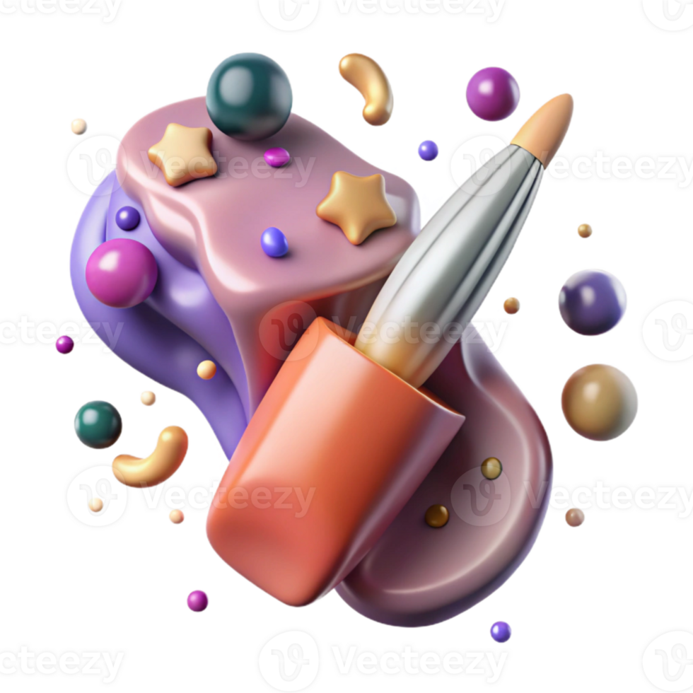 impressive vintage Nail Polish Brush Precise Strokes Cutout for Manicure Art high resolution png