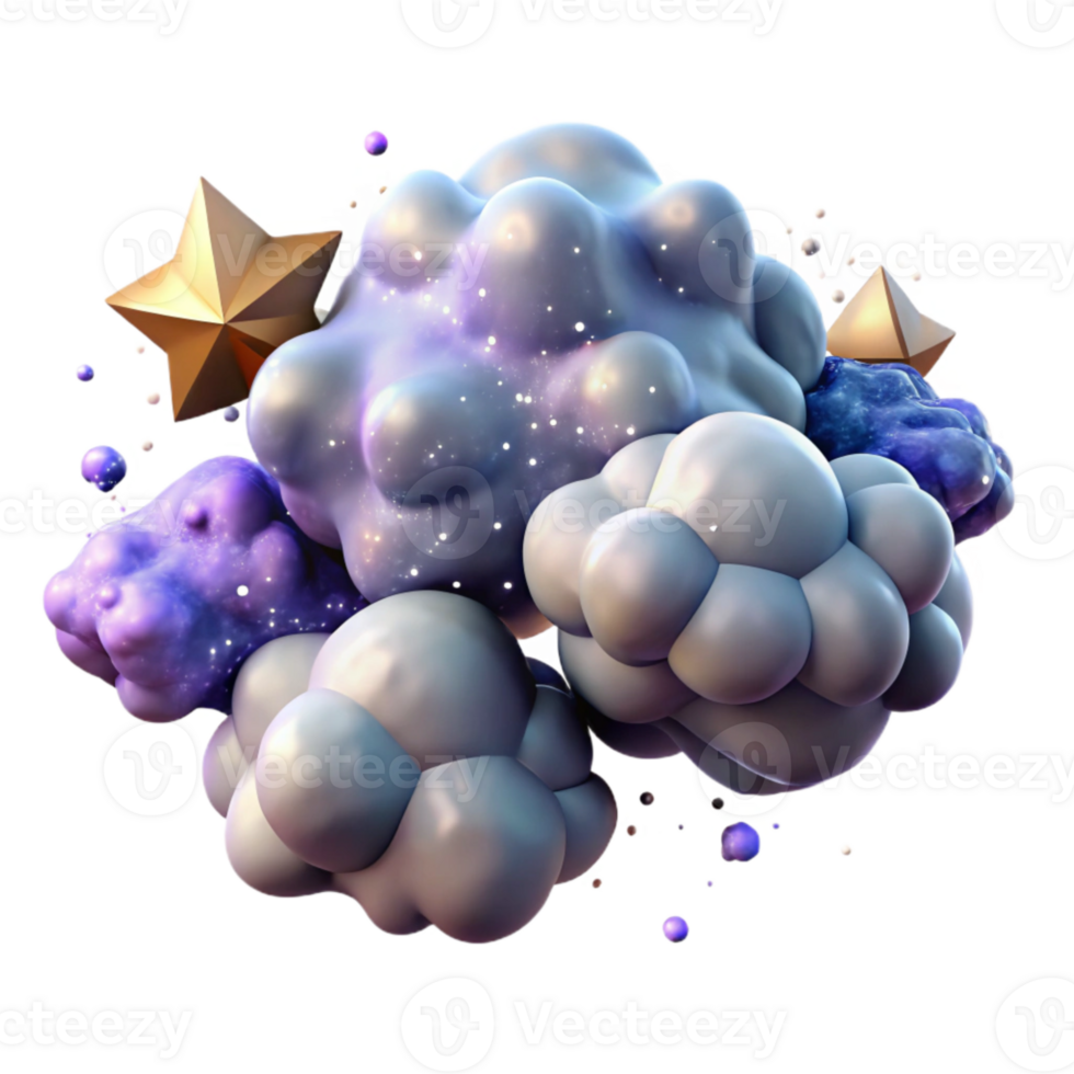 magnificent contemporary Nebula Clouds and Stars Isolated for Science Fiction Graphics premium png