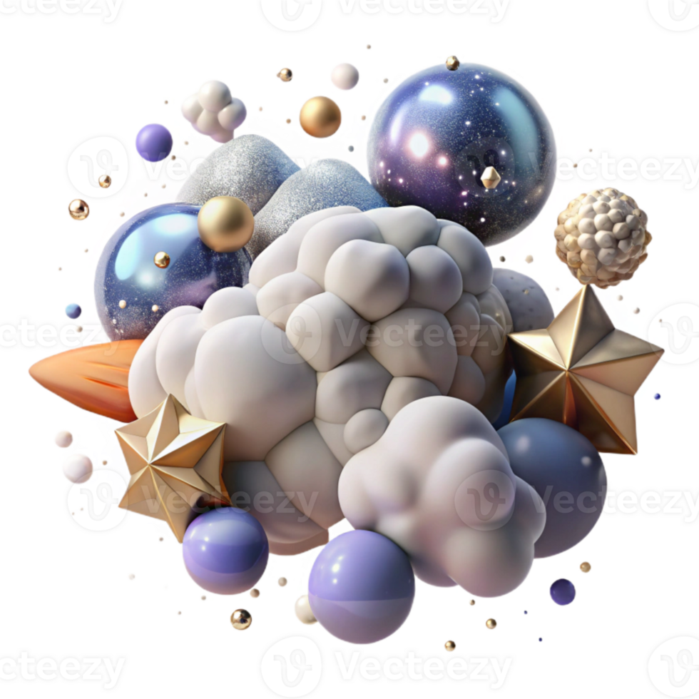 vibrant contemporary Nebula Clouds and Stars Isolated for Science Fiction Graphics authentic png