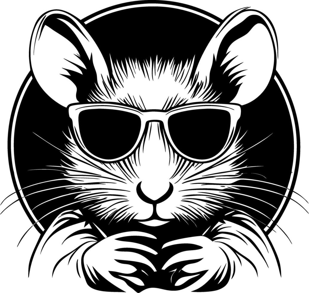 Cool Casual Cartoon Style Mouse with Sunglasses for Fun Illustrations and Merchandise Design vector