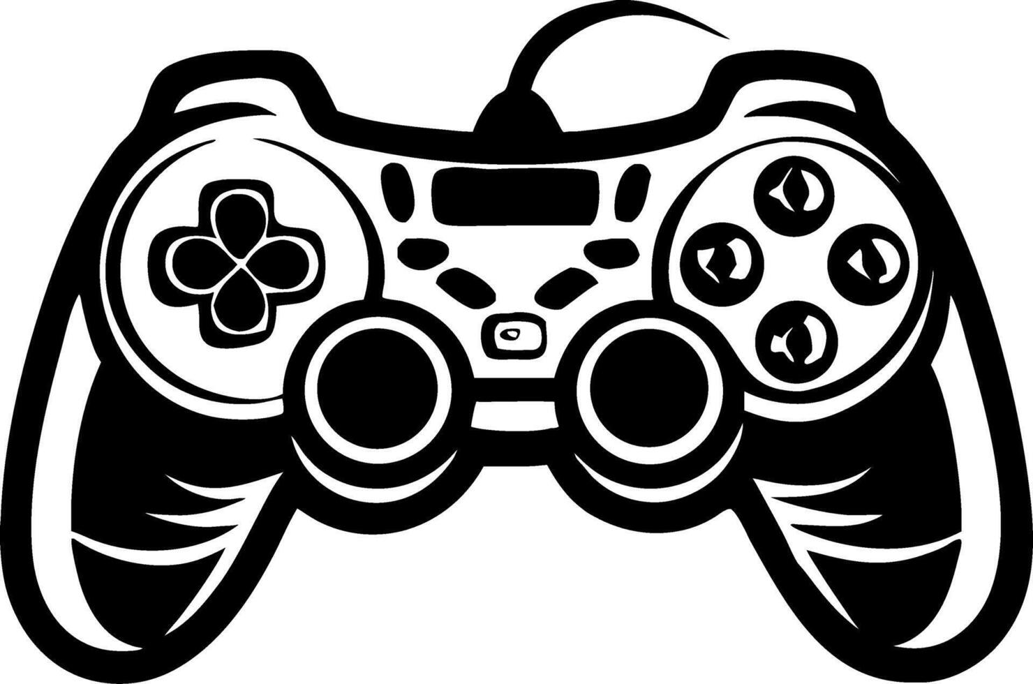 Stylized Retro Game Controller Design for Gaming Enthusiasts and Tattoo Ideas vector