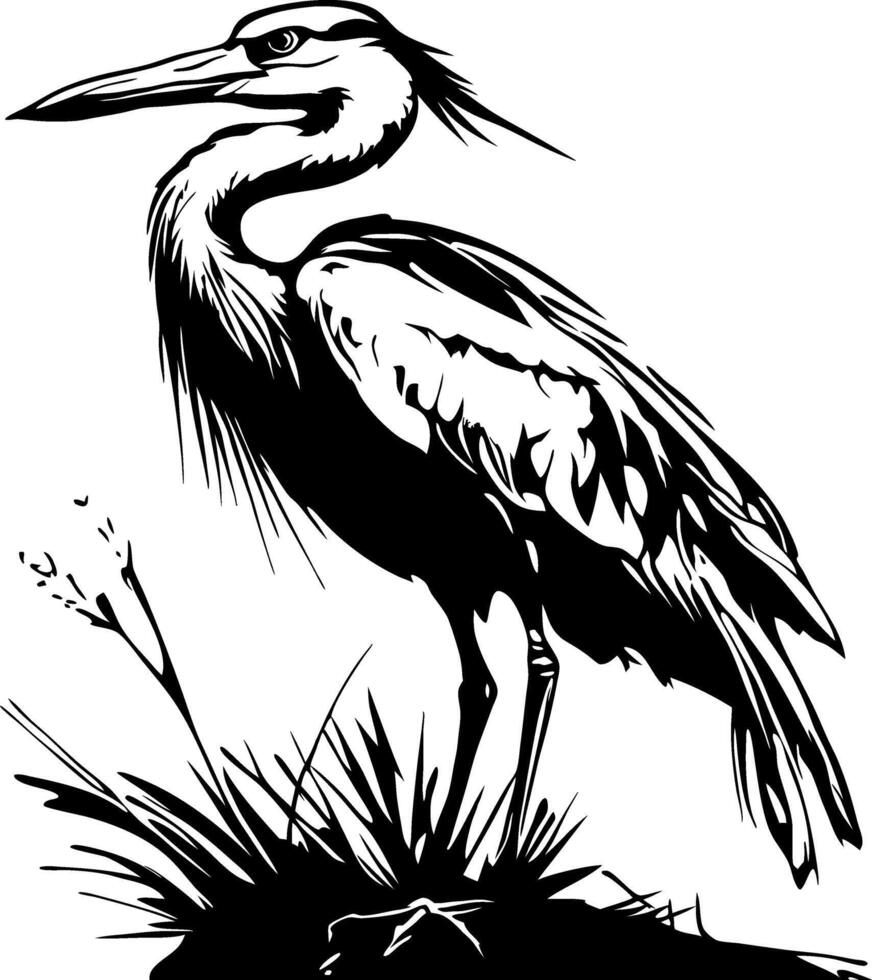 Elegant Great Blue Heron Silhouette Design for Nature Lovers and Wildlife Enthusiasts vector