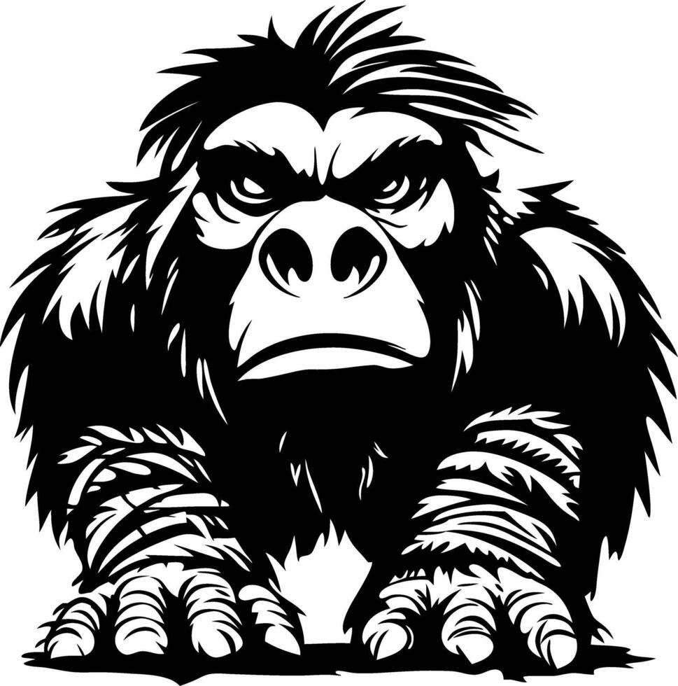 Majestic Gorilla Illustration Depicting Strength and Power for Tattoos and Graphic Design vector