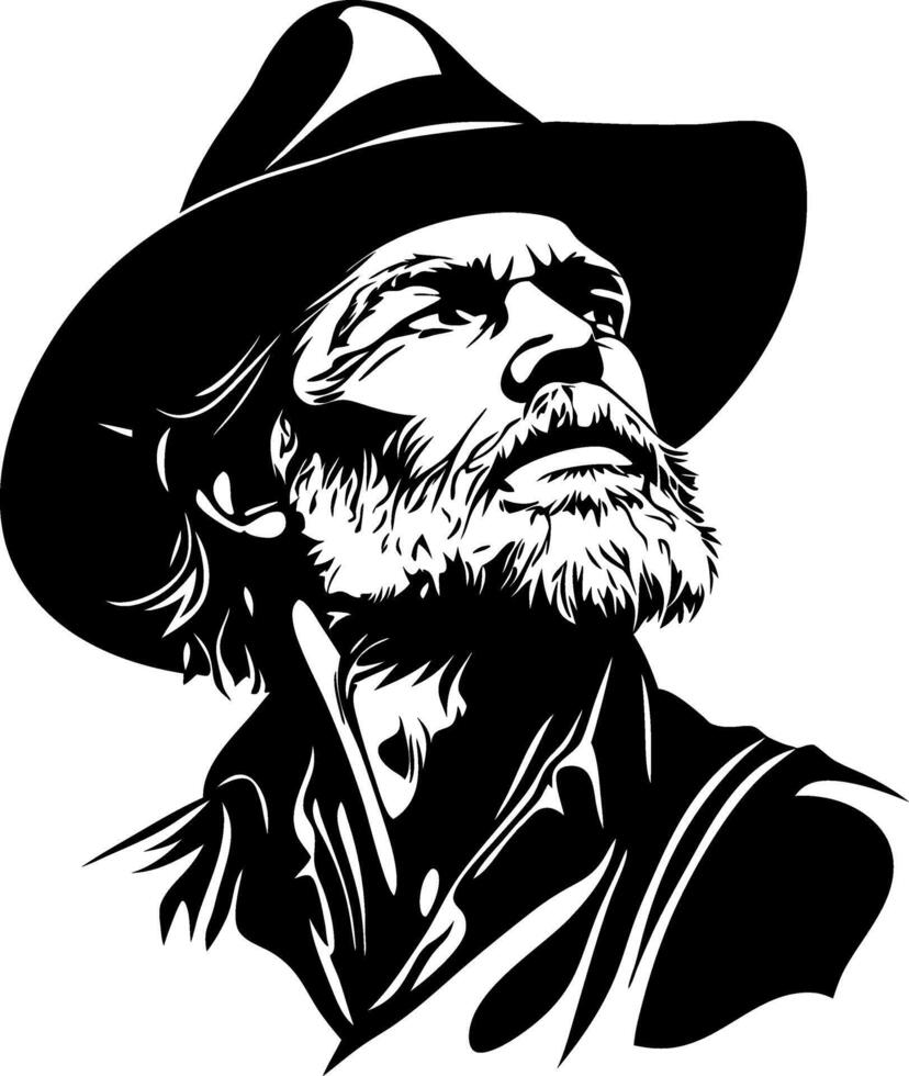 Detailed Portrait of a Stoic Man in a Hat Ideal for Tattoo Designs and Illustrations vector