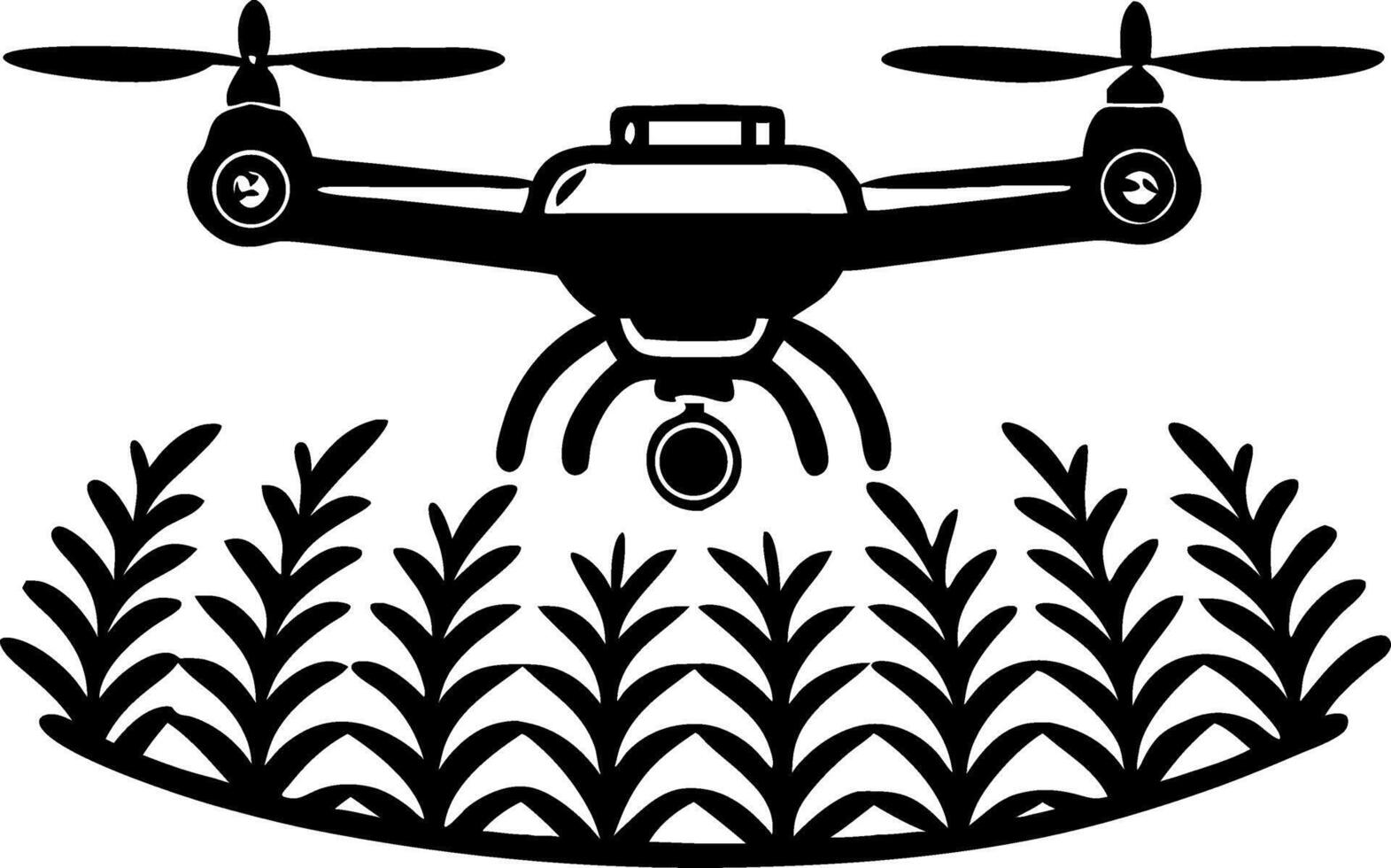 Drone Surveying Agricultural Land with Greenery for Precision Farming Applications vector