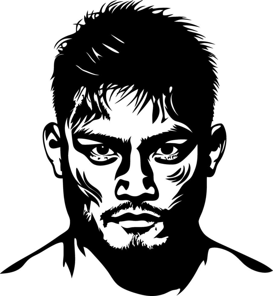 Bold Male Portrait Illustration for Tattoo Design or Graphic Art Inspiration vector