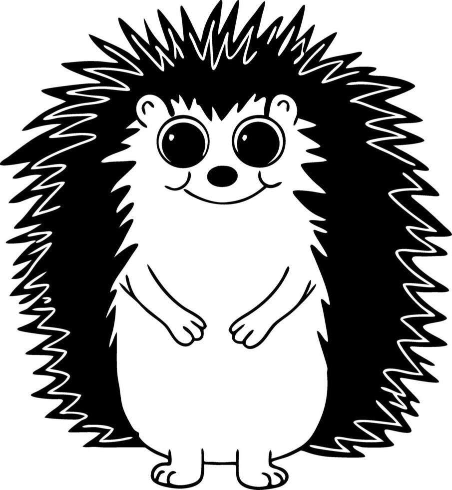 Cute Cartoon Hedgehog Character Illustration for Childrens Books and Coloring Activities vector
