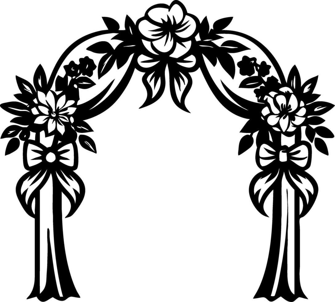 Elegant Flower Arch Design for Weddings Celebrations and Event Decorations vector