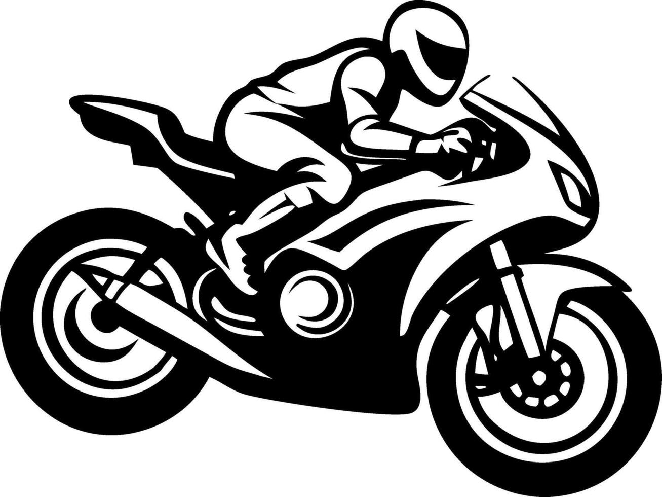 Dynamic Motorcycle Rider Tattoo Design Perfect for Bikers and Speed Enthusiasts Art vector