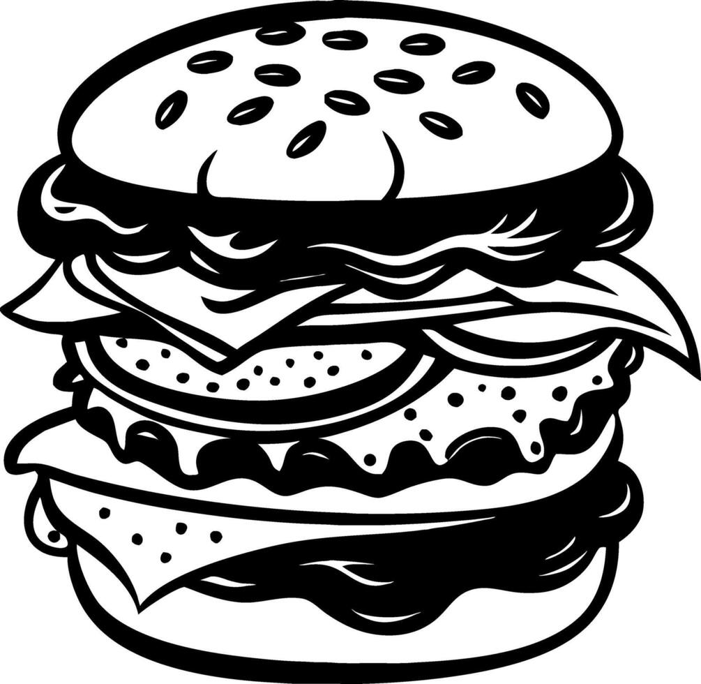 Delicious Gourmet Burger Design Ideal for Food Menus T-Shirts and Tattoo Art vector