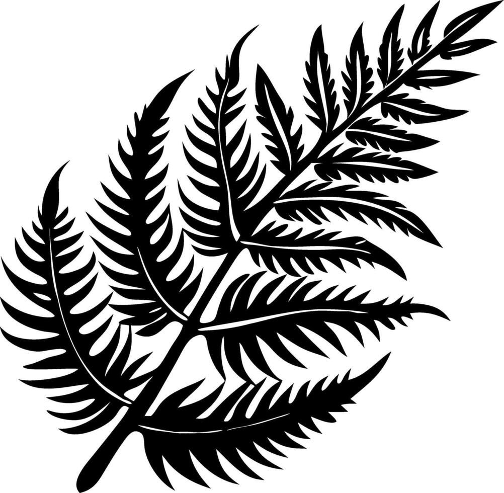 Black Fern Leaf Silhouette Botanical Illustration for Nature Inspired Designs and Crafts vector