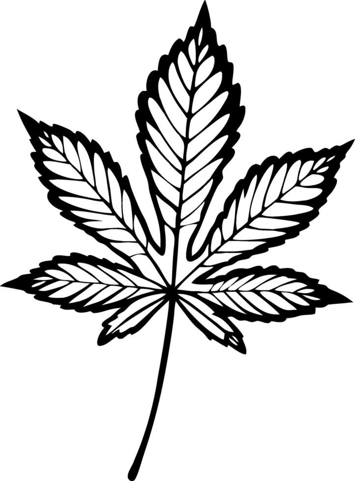 Detailed Outline of a Maple Leaf Perfect for Graphic Design Nature Themes and Tattoos vector