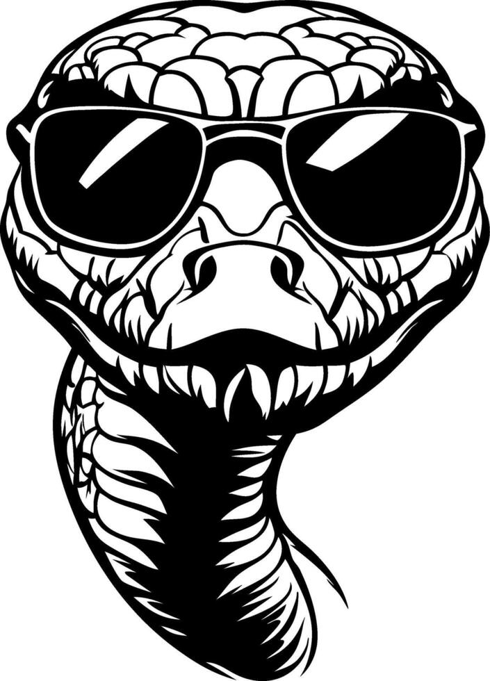 Cool Snake in Sunglasses Graphic for Tattoo Design and Apparel vector