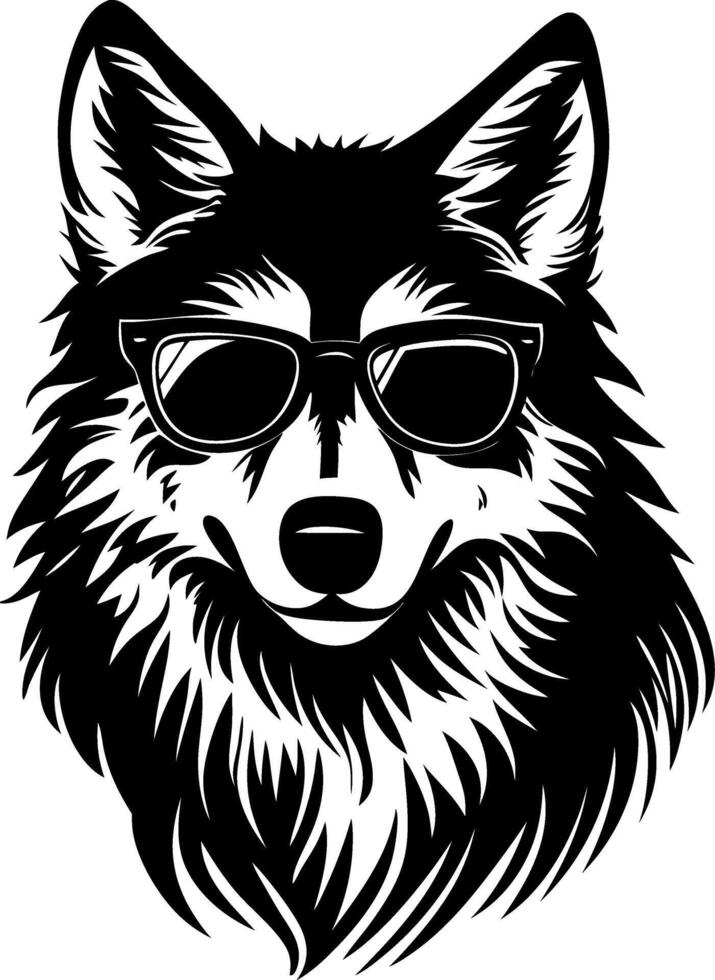 Cool Wolf with Sunglasses Graphic Design for Tattoos and Apparel vector