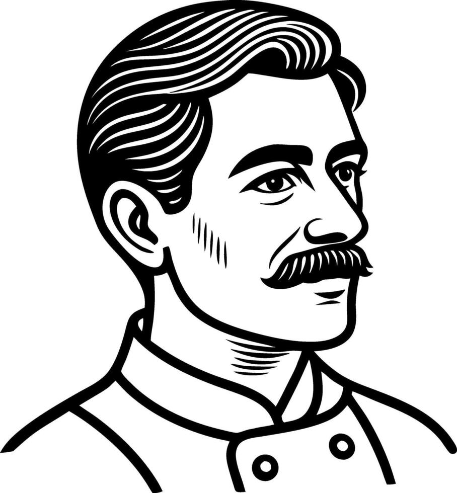 Vintage Chef Portrait Illustration for Tattoo Design and Culinary Themes vector