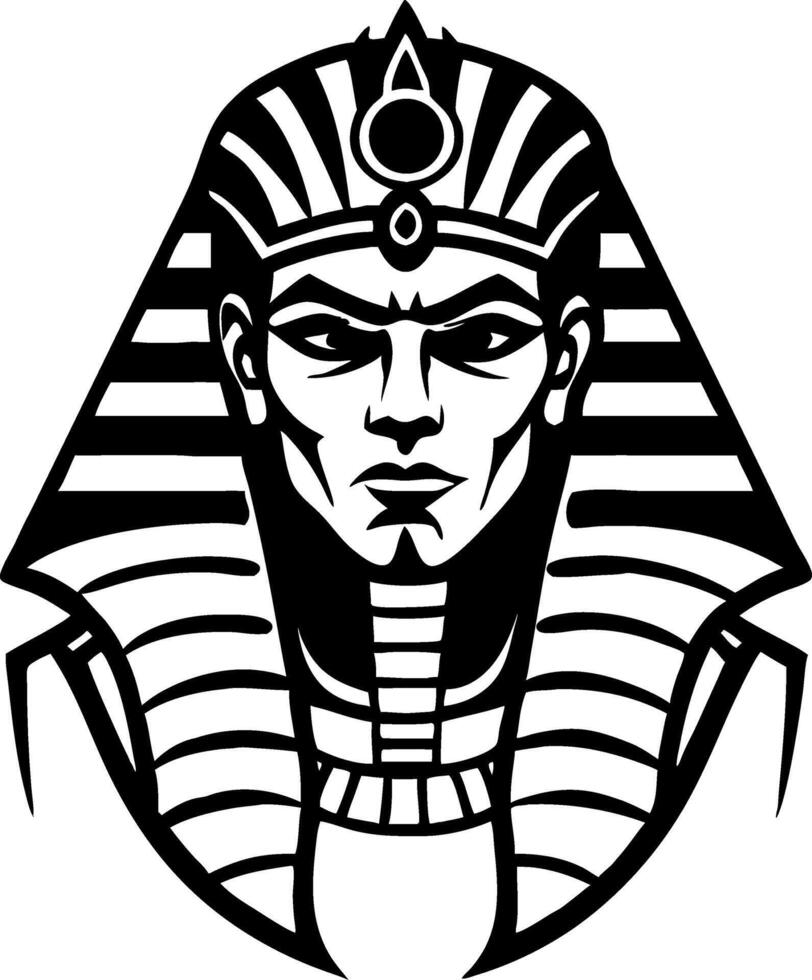 Ancient Egyptian Pharaoh Art for Tattoo Design and Printable Coloring Activities vector