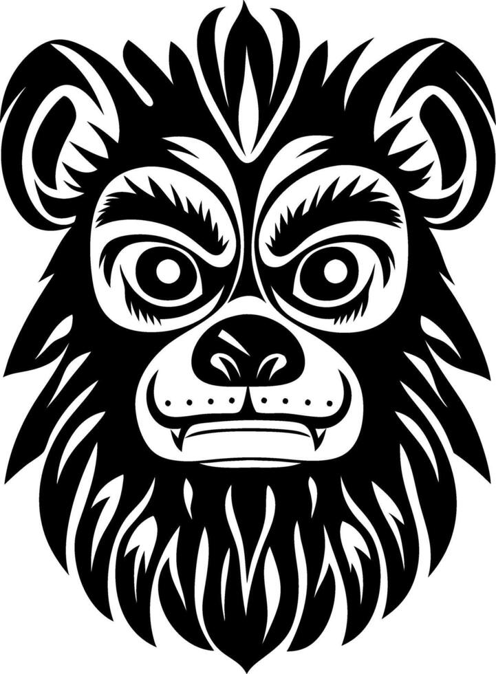 Intricate Bear Head Art for Tattoo Design and Creative Projects vector