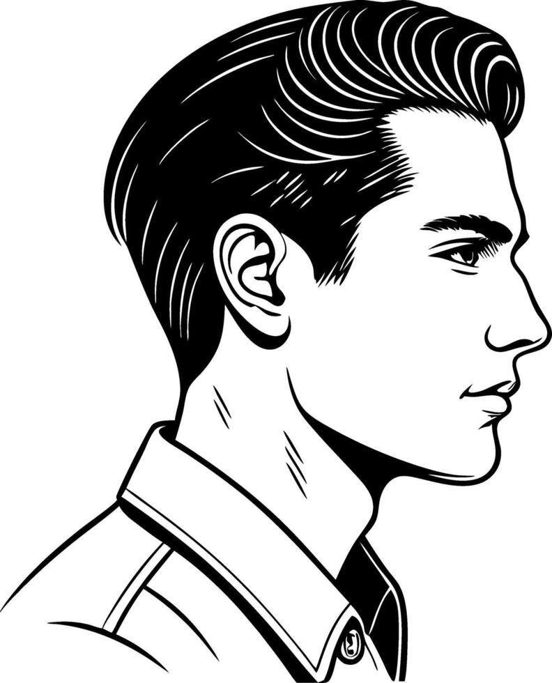 Profile Portrait of a Classic Handsome Man in Shirt for Modern Design Inspiration vector